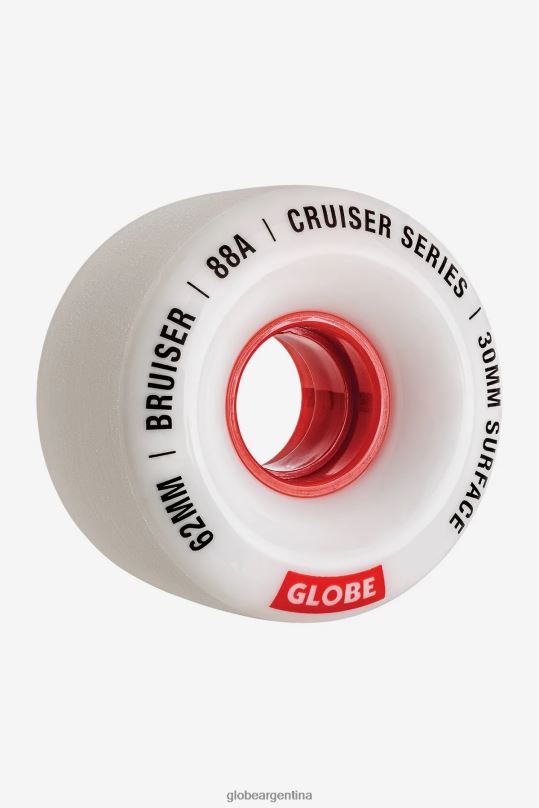 rueda bruiser cruiser 62mm blanco/rojo/62 Globe Brand patinetas 4HL02Y252