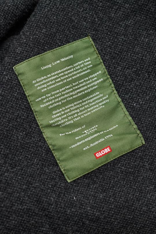 chaqueta de vagabundo carbón Globe Brand ropa 4HL02Y320