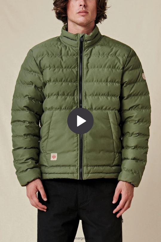 chaqueta de plumas de primera calidad aceituna Globe Brand ropa 4HL02Y336