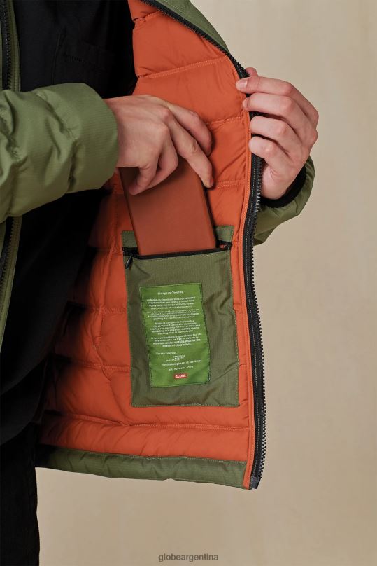 chaqueta de plumas de primera calidad aceituna Globe Brand ropa 4HL02Y336