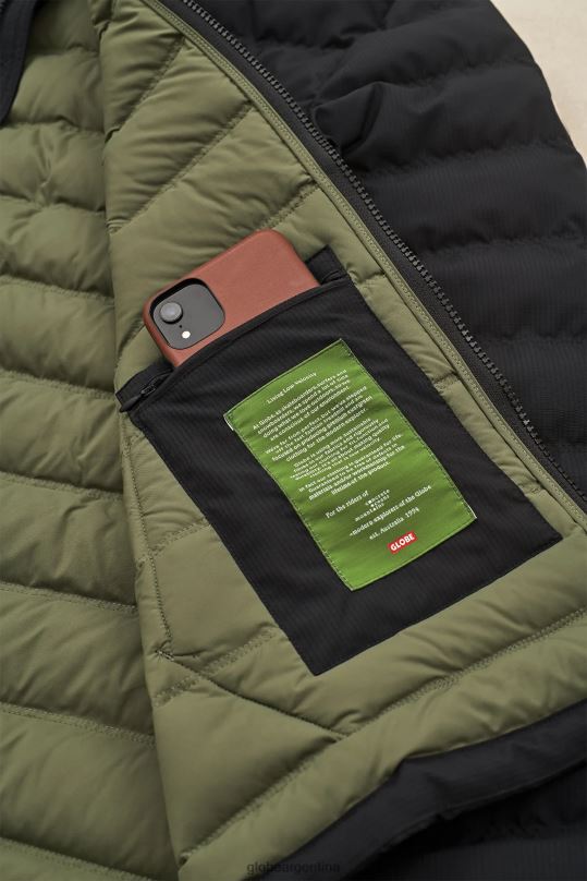 chaqueta de plumas de primera calidad negro Globe Brand ropa 4HL02Y337