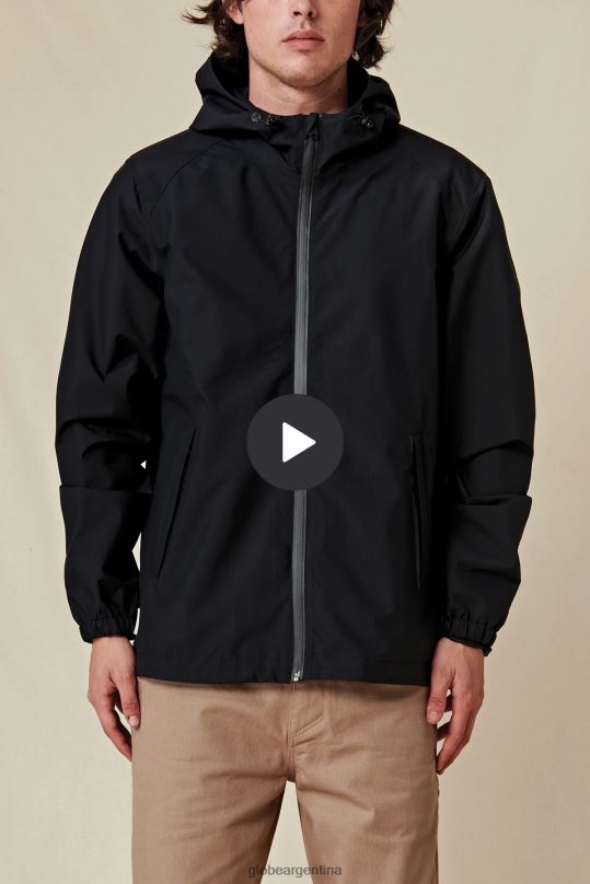 chaqueta de spray rompedor negro Globe Brand ropa 4HL02Y334